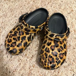 Women’s leopard print crocs